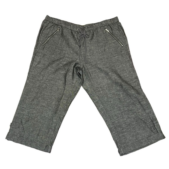New York & Company Linen Blend Cropped Pants Relaxed-Fit Pull-On Capris Medium - Picture 5 of 11
